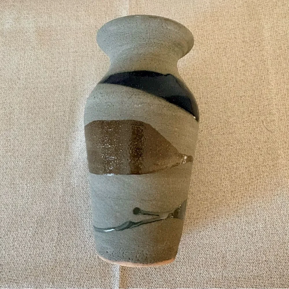 Vintage Handmade Dominican Republic Studio Pottery Vase Stoneware